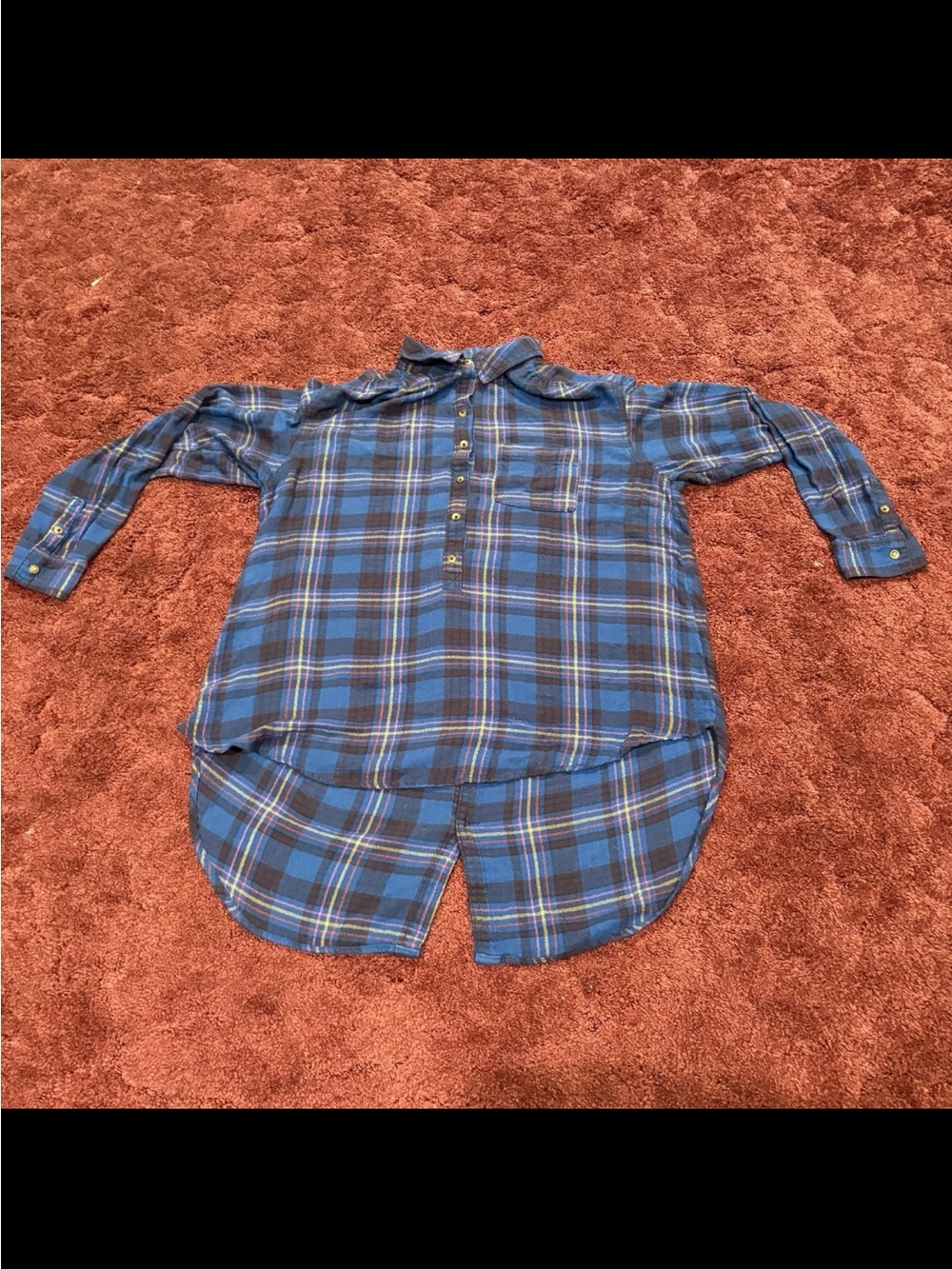 Anthropologie Blue Plaid Button-Down Shirt